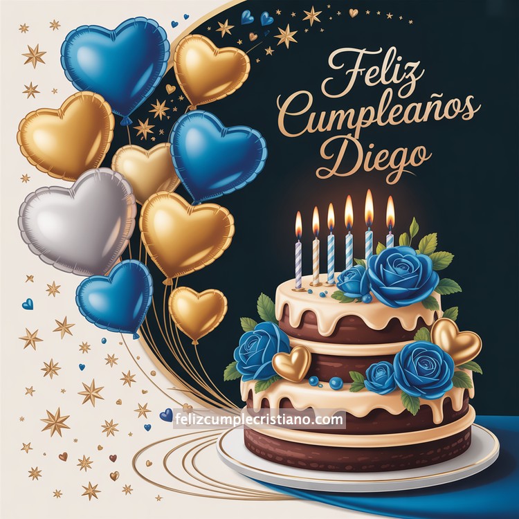 nombres de hombre feliz cumple en bonito diseño